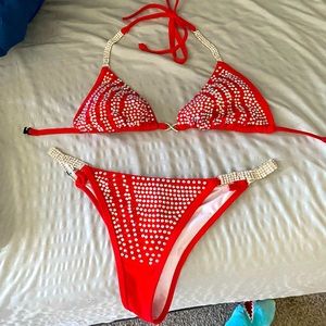 Bikini Competition suit- Dazzling red